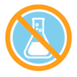 No Mixing Chemicals — FROG® Pre-Filled, Easy Water Care Favicon of two crossed-out beakers — represents the FROG® system benefit of no mixing or measuring chemicals.