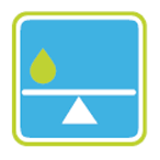 Favicon of a balancing beam with a water drop — represents FROG®’s self-regulating system for continuous crystal-clear water.