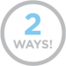 Kills Bacteria Two Ways Icon representing two-way bacteria killing power of FROG® Fresh Mineral Water® with minerals and a low level of chlorine.