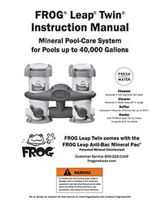 FROG Leap Twin System Manual PDF for mineral pool sanitizing system installation and maintenance