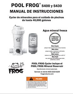 Pool FROG 5400 Instruction Manual (Spanish) front-page