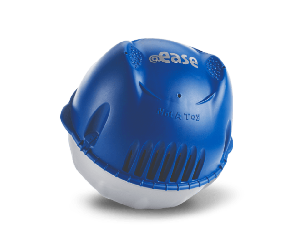 FROG @ease Floating System Image of the FROG @ease Floating System ball - both the blue mineral cartridge and the silver SmartChlor cartridge.