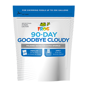 FROG® GoodBye Cloudy — pool water clarifier shown as a related option alongside Algae Gone®.