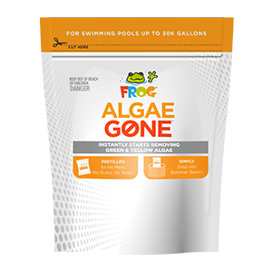 FROG® Algae Gone® — fast-acting liquid algae treatment shown as a related option to 90-Day Algae Barrier.