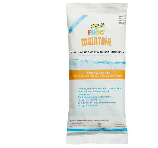 A packet of FROG Swim Spa Maintain.