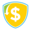 Satisfaction Guarantee shield icon with money sign — favicon representing risk-free purchase.